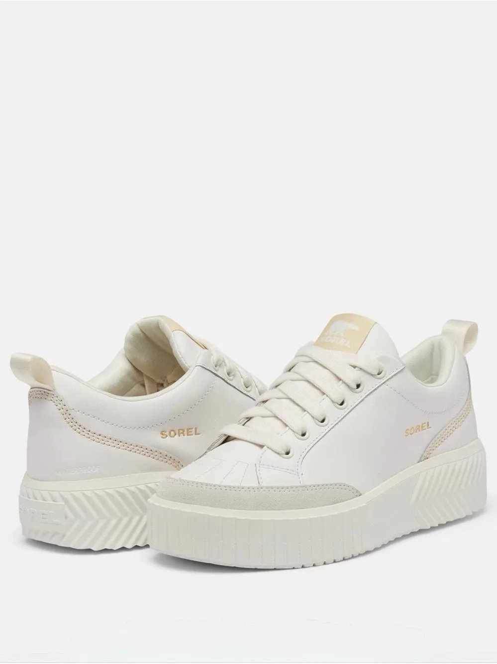 Sorel White Ona Ave Low Waterproof Women's Sneaker Sea Salt Size 10 - Picture 12 of 12